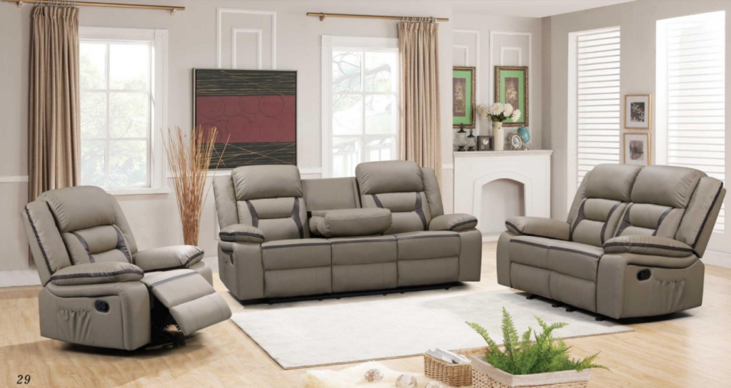 Contemporary grey functional recliner sofa set with 1 2 3 seater combinations for modern luxury living room - Maylo Furniture