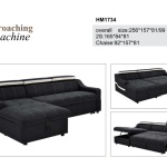 HM1734 modern black sectional sofa bed with storage chaise and convertible design for home living room - Maylo Furniture