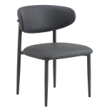 Minimalist modern open-back dining chair with comfortable seat and black legs for restaurant and home - Maylo Furniture