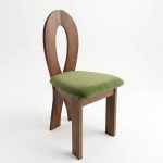 Modern wooden dining chair with distinctive oval backrest and upholstered seat for commercial restaurant interior - Maylo Furniture