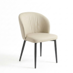 Custom cream white dining chair with curved backrest for modern luxury villa - Maylo Furniture