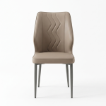 Contemporary luxury dining chair with wavy stitching pattern and metal legs for cafe and restaurant - Maylo Furniture