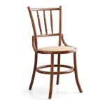 Classic bentwood style wooden dining chair with woven seat for restaurant and bistro furniture projects - Maylo Furniture