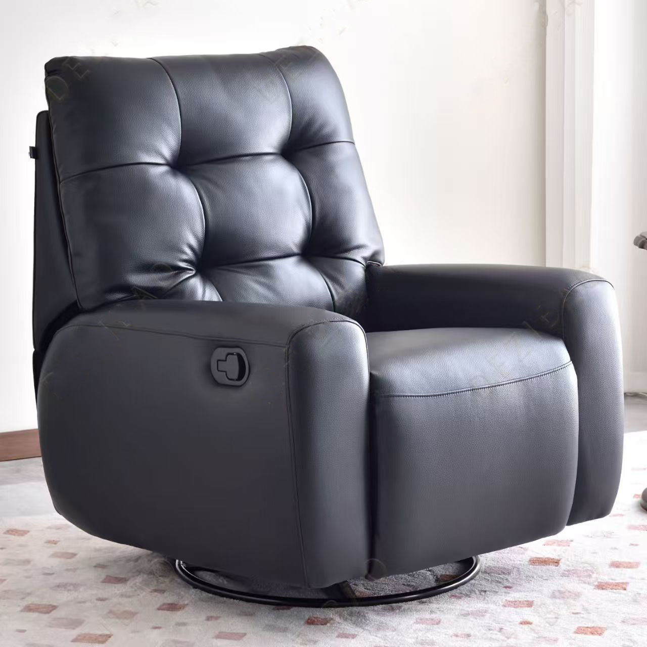 Modern Tufted Leather Recliner Chair Modern tufted leather recliner chair luxury motion lounge armchair - Maylo Furniture