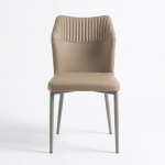 Luxury dining chair with comfortable fluted back and elegant metal legs for restaurant and home - Maylo Furniture
