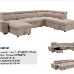 HM1999 luxury U-shaped sectional sofa bed with storage chaise and ottoman for spacious living rooms and hotel projects - Maylo Furniture