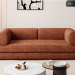 Contemporary brown fabric compress sofa for comfortable living room couch - Maylo Furniture