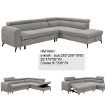 HM1990 modern grey sectional sofa bed with reversible chaise and convertible storage design for contemporary living rooms - Maylo Furniture