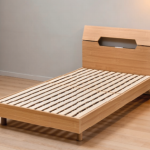 Minimalist solid wood bed frame with slat base for modern bedroom interior - Maylo Furniture