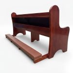 Custom solid wood church pew bench with kneeling bench and dark finish - Maylo Furniture